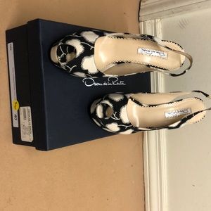 Oscar de la Renta flowered wedge sandals